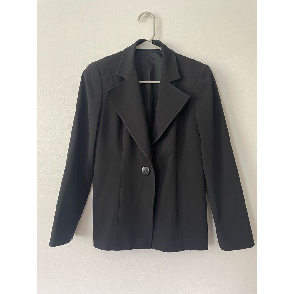 Linda Allard Ellen Tracy 6 Petite Black Single Button Blazer